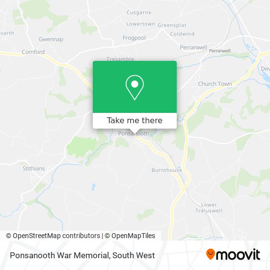 Ponsanooth War Memorial map