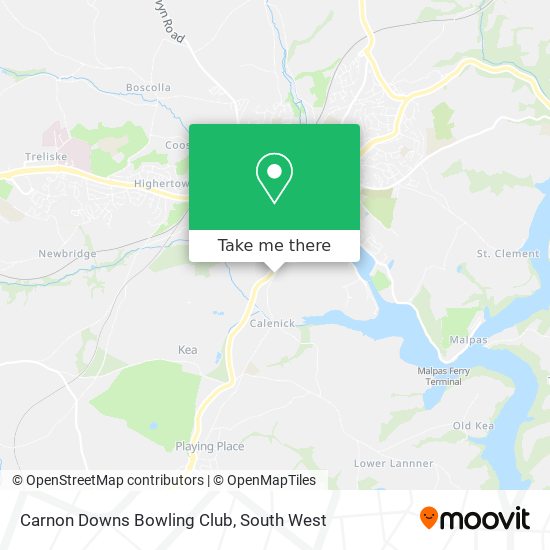 Carnon Downs Bowling Club map