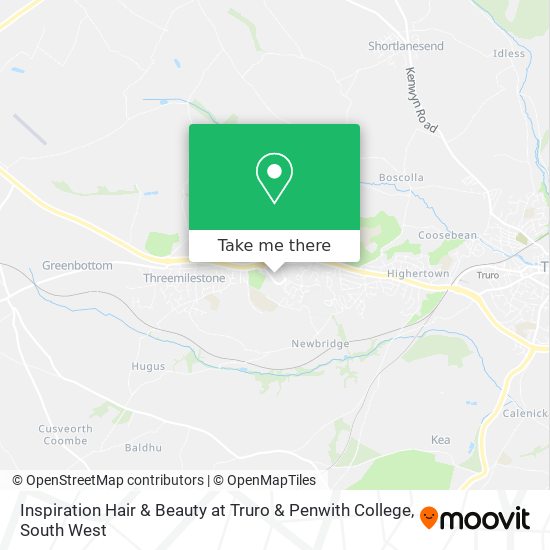 Inspiration Hair & Beauty at Truro & Penwith College map