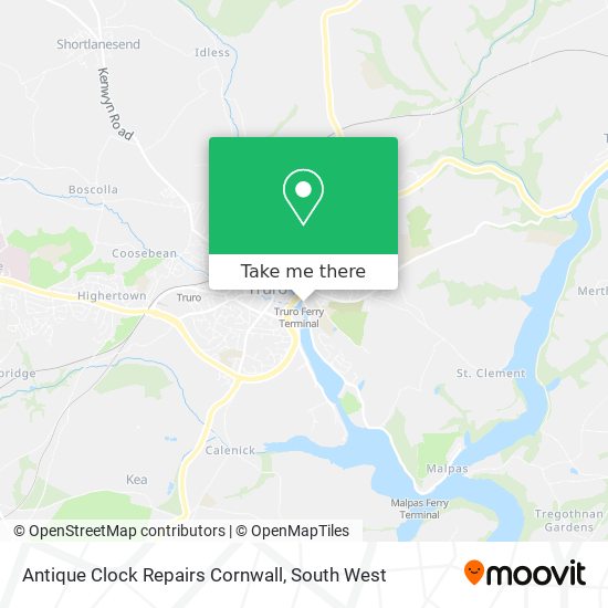 Antique Clock Repairs Cornwall map