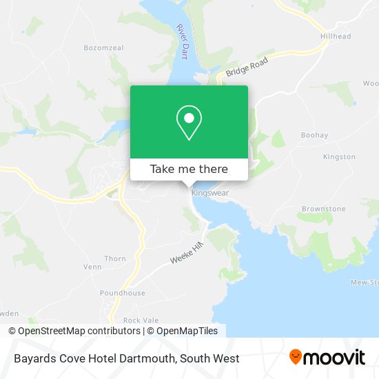 Bayards Cove Hotel Dartmouth map