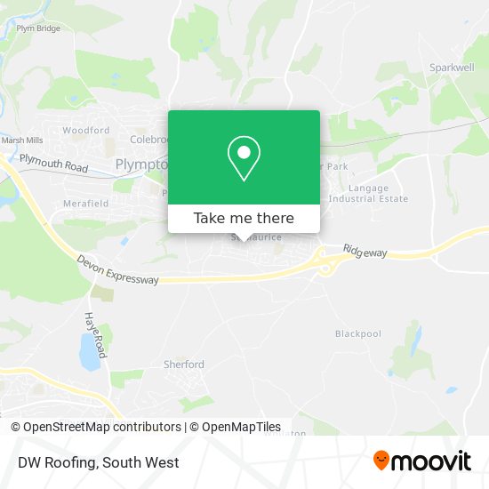 DW Roofing map