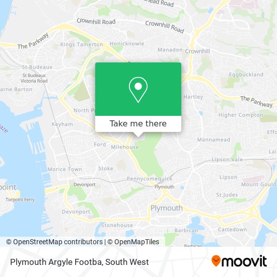 Plymouth Argyle Footba map