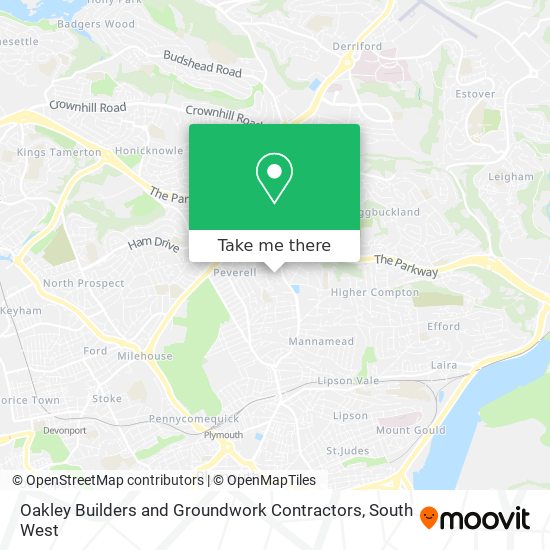 How to get to Oakley Builders and Groundwork Contractors in Plymouth by Bus  or Train?