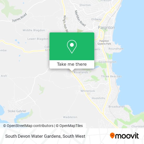 South Devon Water Gardens map