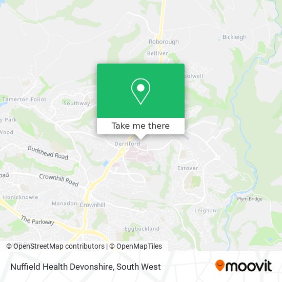 Nuffield Health Devonshire map