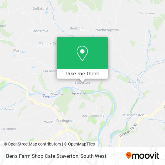 Ben's Farm Shop Cafe Staverton map