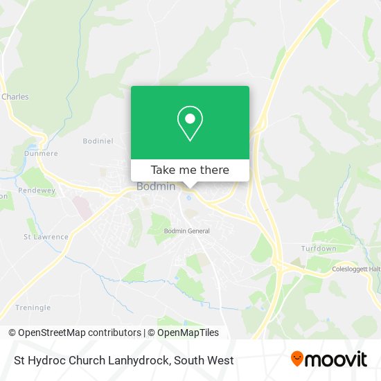 St Hydroc Church Lanhydrock map