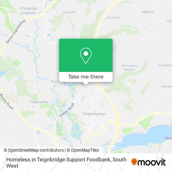 Homeless in Teignbridge Support Foodbank map