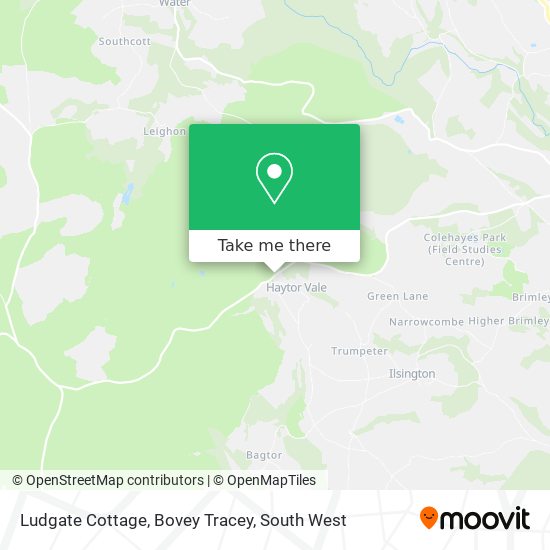 How to get to Ludgate Cottage, Bovey Tracey in Teignbridge by Bus or Train?