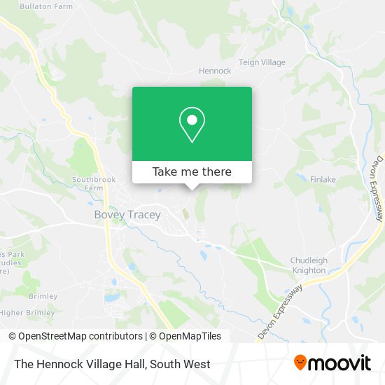 The Hennock Village Hall map