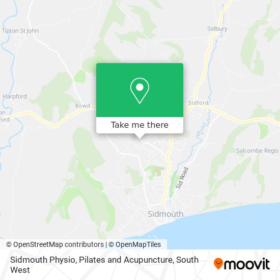 Sidmouth Physio, Pilates and Acupuncture map
