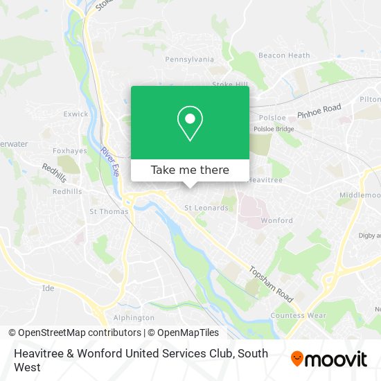 Heavitree & Wonford United Services Club map