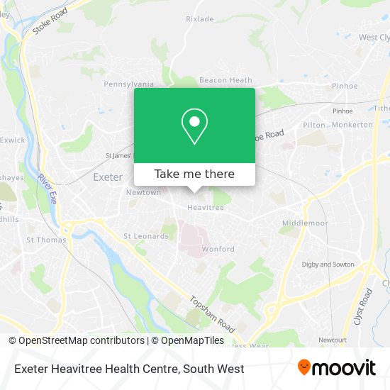 Exeter Heavitree Health Centre map