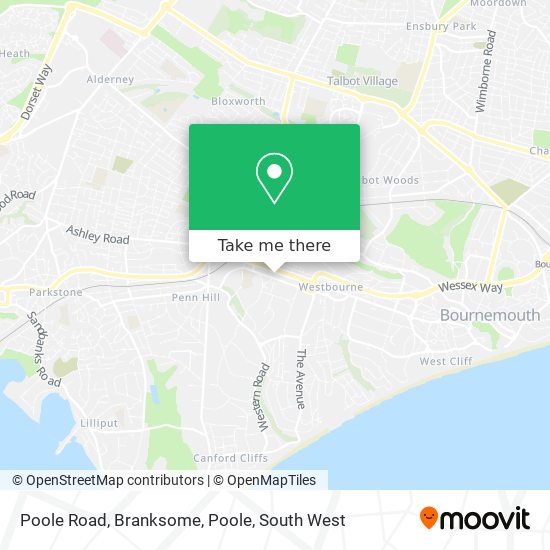Poole Road, Branksome, Poole map