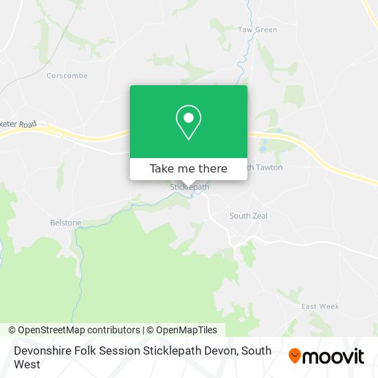 Devonshire Folk Session Sticklepath Devon map