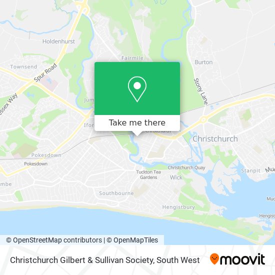 Christchurch Gilbert & Sullivan Society map