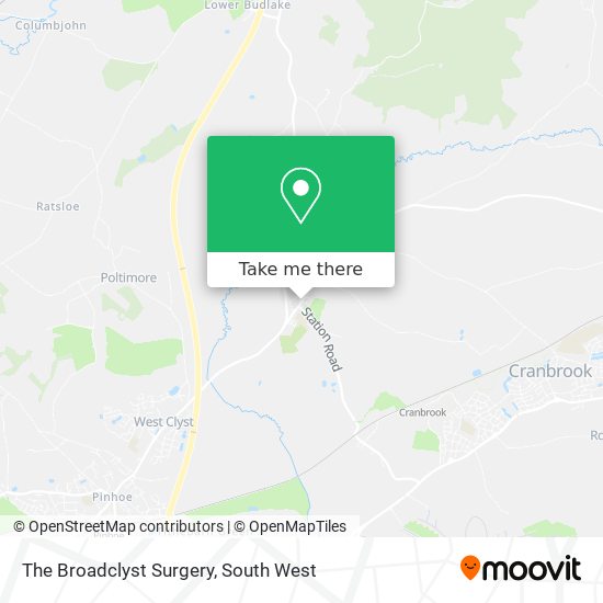 The Broadclyst Surgery map