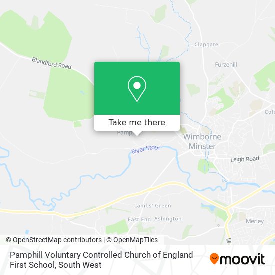 Pamphill Voluntary Controlled Church of England First School map
