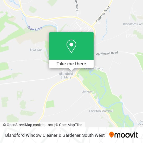 Blandford Window Cleaner & Gardener map