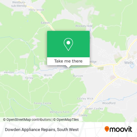 Dowden Appliance Repairs map