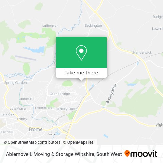 Ablemove L Moving & Storage Wiltshire map