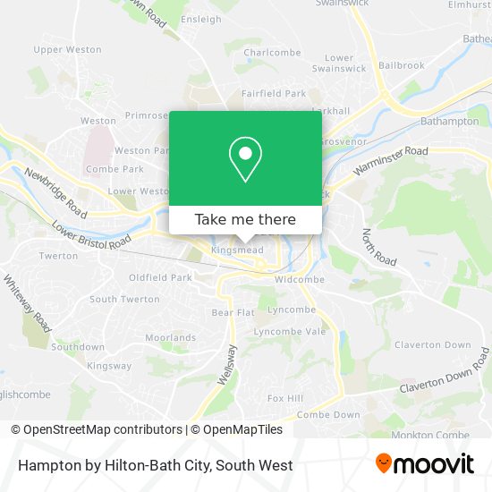 Hampton by Hilton-Bath City map