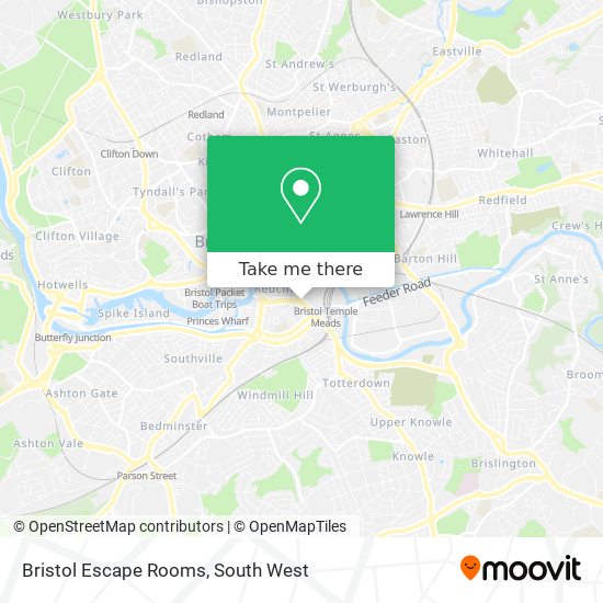 Bristol Escape Rooms map