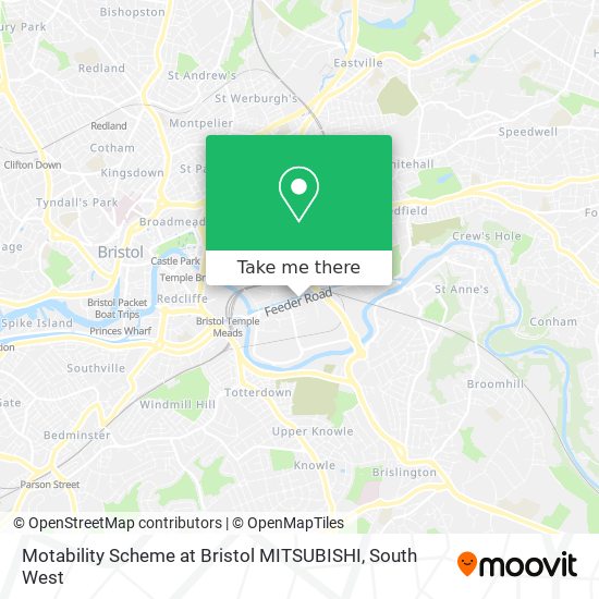 Motability Scheme at Bristol MITSUBISHI map