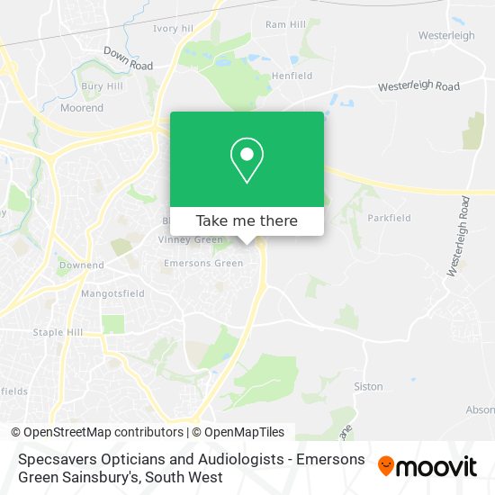 Specsavers Opticians and Audiologists - Emersons Green Sainsbury's map