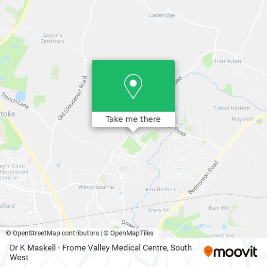 Dr K Maskell - Frome Valley Medical Centre map