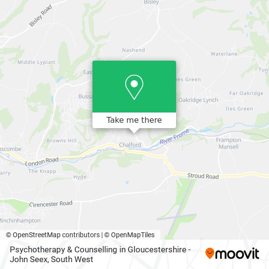 Psychotherapy & Counselling in Gloucestershire - John Seex map