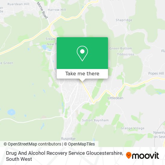 Drug And Alcohol Recovery Service Gloucestershire map