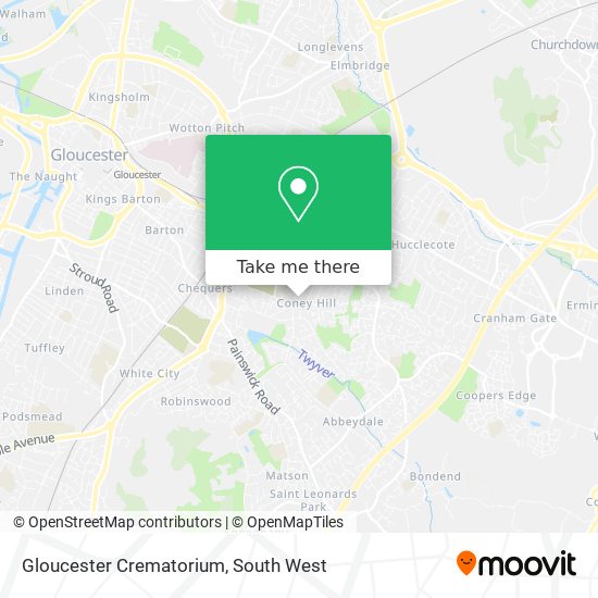Gloucester Crematorium map