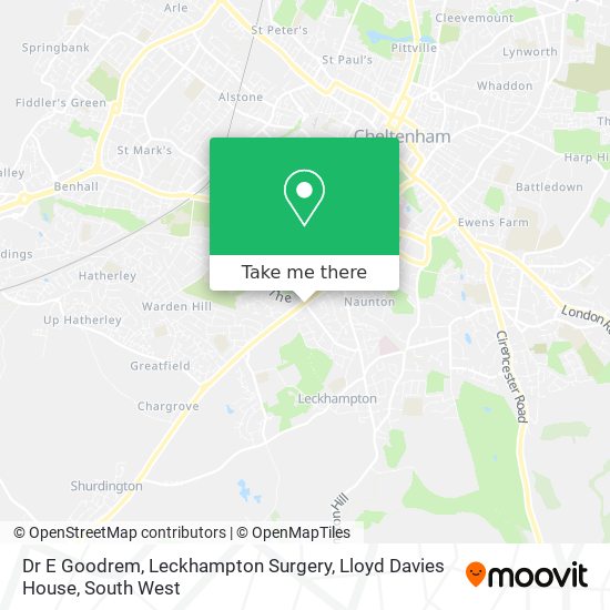Dr E Goodrem, Leckhampton Surgery, Lloyd Davies House map