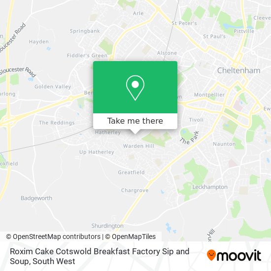 Roxim Cake Cotswold Breakfast Factory Sip and Soup map