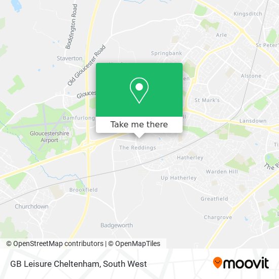 GB Leisure Cheltenham map