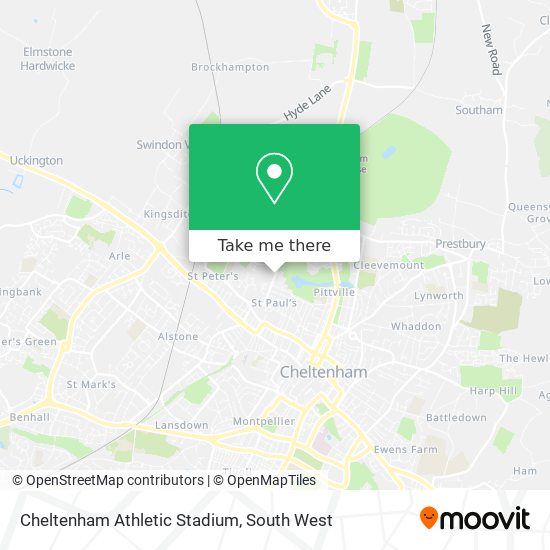 Cheltenham Athletic Stadium map