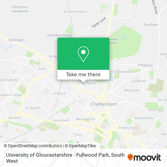 University of Gloucestershire - Fullwood Park map