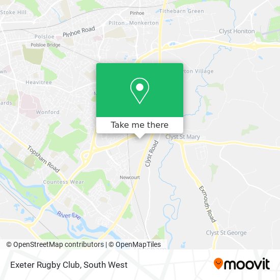 Exeter Rugby Club map