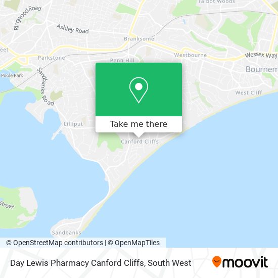 Day Lewis Pharmacy Canford Cliffs map
