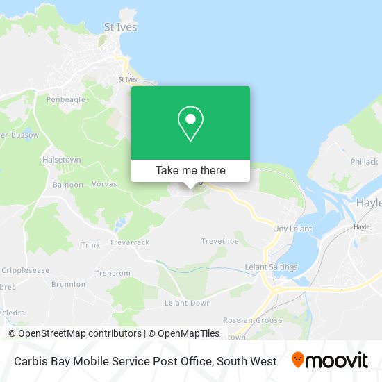 Carbis Bay Mobile Service Post Office map