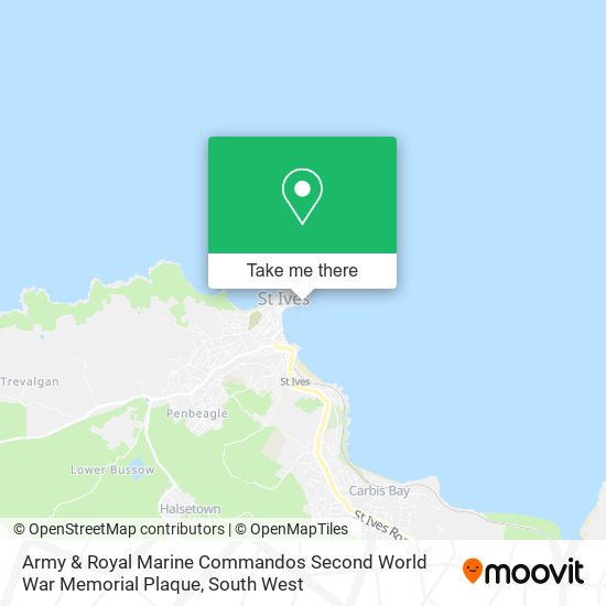 Army & Royal Marine Commandos Second World War Memorial Plaque map