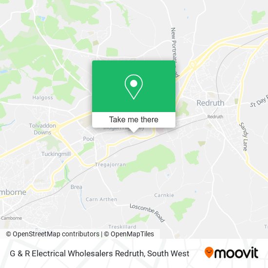 G & R Electrical Wholesalers Redruth map