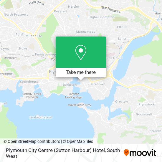 Plymouth City Centre (Sutton Harbour) Hotel map
