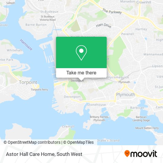 Astor Hall Care Home map