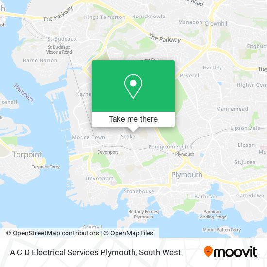 A C D Electrical Services Plymouth map