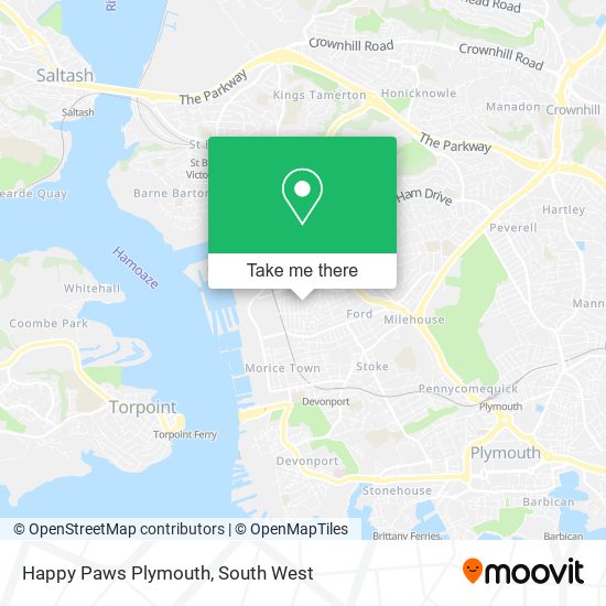 Happy Paws Plymouth map