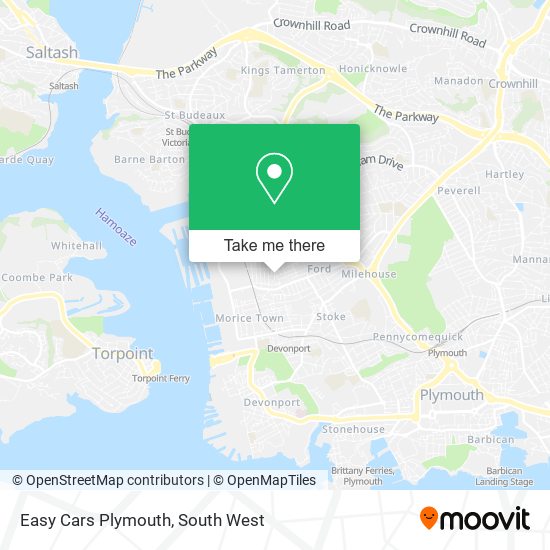 Easy Cars Plymouth map