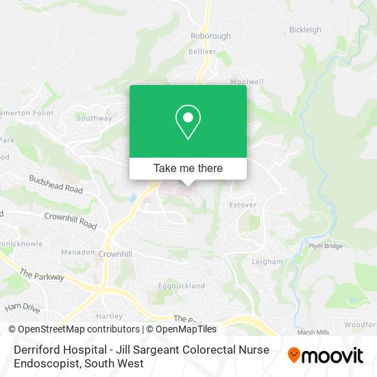 Derriford Hospital - Jill Sargeant Colorectal Nurse Endoscopist map